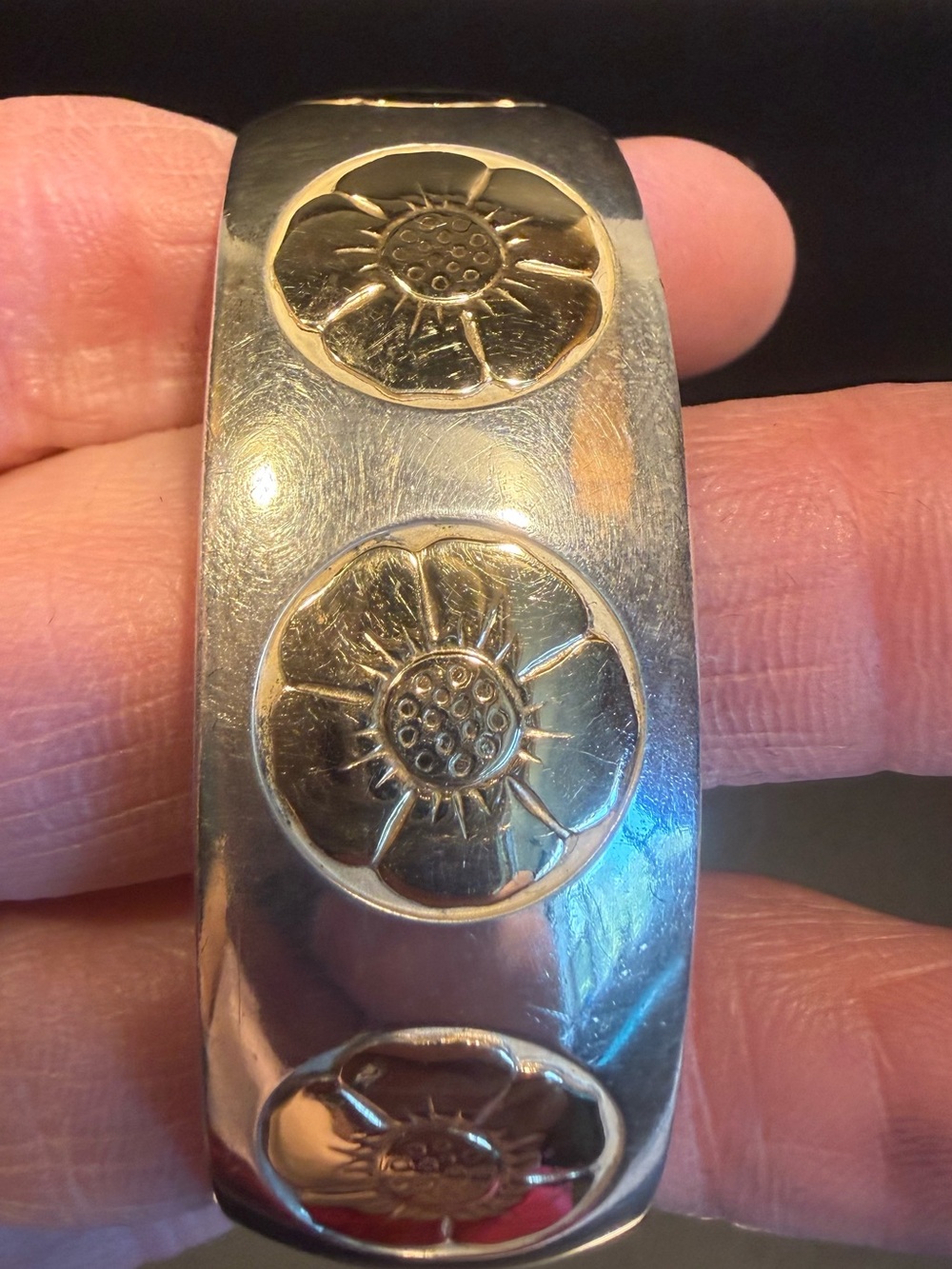 James Avery Silver Floral Cuff Bracelet